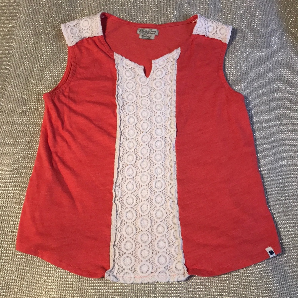 Lucky Brand Orange Lace Tanktop